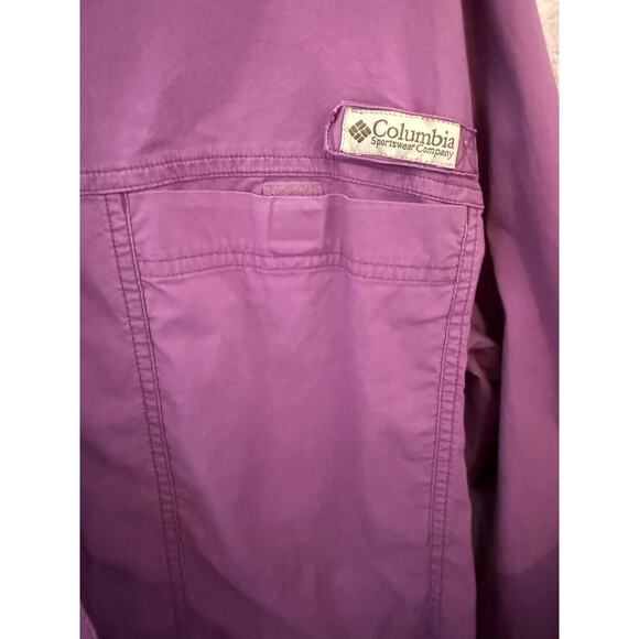 Columbia Shirt Womens XXL Purple Vented Fishing Long Sleeve Roll Up Sleeves Gorp - Picture 2 of 6